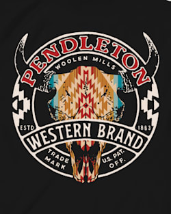 ALTERNATE VIEW OF MEN'S WESTERN BRAND LOGO GRAPHIC TEE IN BLACK/MULTI image number 3