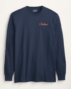 ALTERNATE VIEW OF MEN'S LONG-SLEEVE HARDING GRAPHIC TEE IN NAVY BLAZER/GOLD image number 2