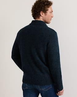 ALTERNATE VIEW OF MEN'S SHETLAND COLLECTION QUARTER-ZIP SWEATER IN INDIGO HEATHER image number 5