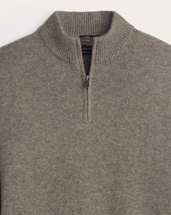 ALTERNATE VIEW OF MEN'S SHETLAND COLLECTION QUARTER-ZIP SWEATER IN STONE HEATHER image number 2
