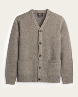 MEN'S SHETLAND COLLECTION CARDIGAN IN STONE HEATHER image number 1