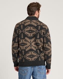 ALTERNATE VIEW OF MEN'S MIRROR LAKE LAMBSWOOL CARDIGAN IN OXFORD MIX/TAUPE image number 2