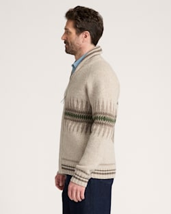ALTERNATE VIEW OF SAWTOOTH BUCK LAMBSWOOL ZIP CARDIGAN IN OATMEAL image number 3