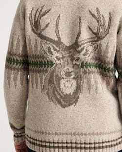 ALTERNATE VIEW OF SAWTOOTH BUCK LAMBSWOOL ZIP CARDIGAN IN OATMEAL image number 5
