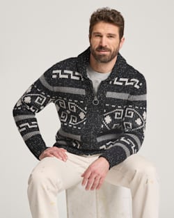 MEN'S WESTERLEY DONEGAL LAMBSWOOL CARDIGAN IN BLACK image number 1