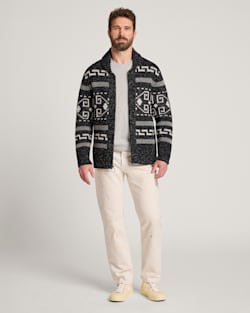 ALTERNATE VIEW OF MEN'S WESTERLEY DONEGAL LAMBSWOOL CARDIGAN IN BLACK image number 5