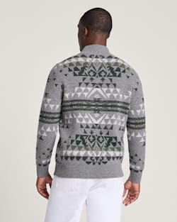 ALTERNATE VIEW OF MEN'S AUTUMN BIRCH LAMBSWOOL QUARTER-ZIP SWEATER IN GREY image number 2