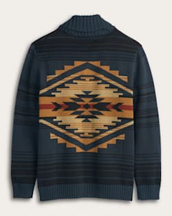 ALTERNATE VIEW OF MEN'S TUMALO RIDGE COTTON CARDIGAN IN NAVY/RUST image number 6