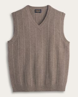 MEN'S MIXED STITCH MERINO SWEATER VEST IN TAUPE HEATHER image number 1