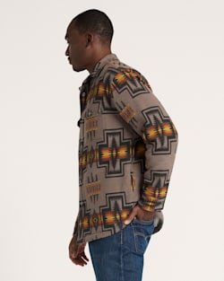 ALTERNATE VIEW OF HARDING COTTON CHAMOIS SHERPA-LINED SHIRT JACKET IN TAN image number 3