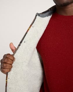 ALTERNATE VIEW OF HARDING COTTON CHAMOIS SHERPA-LINED SHIRT JACKET IN TAN image number 5