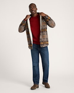 ALTERNATE VIEW OF HARDING COTTON CHAMOIS SHERPA-LINED SHIRT JACKET IN TAN image number 6