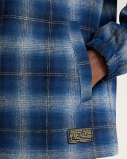 ALTERNATE VIEW OF MEN'S QUILTED WOOL COACHES JACKET IN NAVY OMBRE image number 5