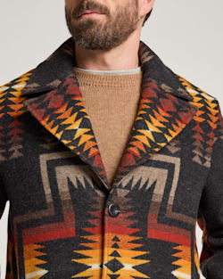 ALTERNATE VIEW OF MEN'S HARDING HERITAGE WOOL OVERCOAT IN BLACK/TAUPE image number 4