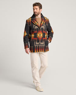 ALTERNATE VIEW OF MEN'S HARDING HERITAGE WOOL OVERCOAT IN BLACK/TAUPE image number 6