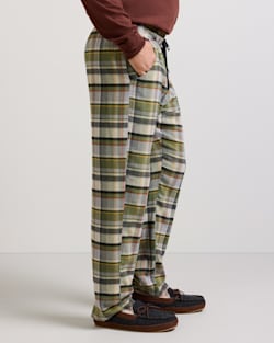 ALTERNATE VIEW OF MEN'S PLAID FLANNEL PAJAMA PANTS IN OLIVE MULTI image number 3