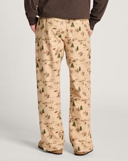 ALTERNATE VIEW OF MEN'S RANCH PRINT FLANNEL PAJAMA PANTS IN TAN image number 2