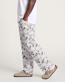 ALTERNATE VIEW OF MEN'S RANCH PRINT FLANNEL PAJAMA PANTS IN BLUE image number 3