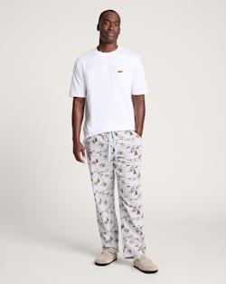 ALTERNATE VIEW OF MEN'S RANCH PRINT FLANNEL PAJAMA PANTS IN BLUE image number 6