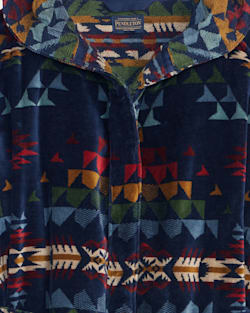 ALTERNATE VIEW OF UNISEX AUTUMN BIRCH COTTON TERRY VELOUR BATHROBE IN NAVY MULTI image number 2