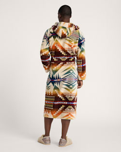 ALTERNATE VIEW OF UNISEX MYSTIC LAKE COTTON TERRY VELOUR BATHROBE IN MULTI image number 2