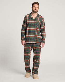 MEN'S PLAID FLANNEL PAJAMA SET IN GREEN MULTI PLAID image number 1
