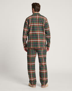 ALTERNATE VIEW OF MEN'S PLAID FLANNEL PAJAMA SET IN GREEN MULTI PLAID image number 2