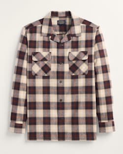ALTERNATE VIEW OF LONG-SLEEVE PLAID COTTON BOARD SHIRT IN TAN/BROWN CHECK image number 1