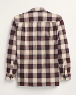 ALTERNATE VIEW OF LONG-SLEEVE PLAID COTTON BOARD SHIRT IN TAN/BROWN CHECK image number 2