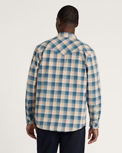 ALTERNATE VIEW OF MEN'S PLAID SNAP-FRONT WYATT COTTON SHIRT IN TAN/BLUE image number 2