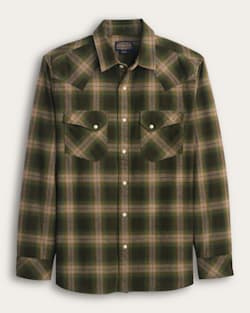 MEN'S PLAID SNAP-FRONT WYATT COTTON SHIRT IN OLIVE MULTI image number 1