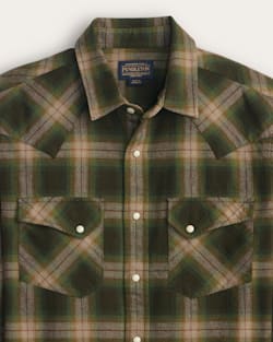 ALTERNATE VIEW OF MEN'S PLAID SNAP-FRONT WYATT COTTON SHIRT IN OLIVE MULTI image number 2