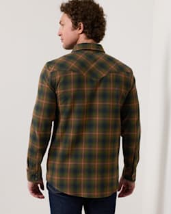 ALTERNATE VIEW OF MEN'S PLAID SNAP-FRONT WYATT COTTON SHIRT IN OLIVE/NAVY image number 2