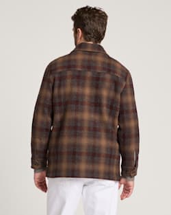 ALTERNATE VIEW OF MEN'S PLAID WOOL LAWSON COAT IN BROWN/MAROON image number 2
