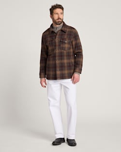 ALTERNATE VIEW OF MEN'S PLAID WOOL LAWSON COAT IN BROWN/MAROON image number 5