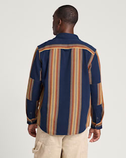 ALTERNATE VIEW OF MEN'S WESTON COTTON TWILL SHIRT IN NAVY MULTI STRIPE image number 2