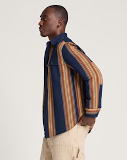 ALTERNATE VIEW OF MEN'S WESTON COTTON TWILL SHIRT IN NAVY MULTI STRIPE image number 3