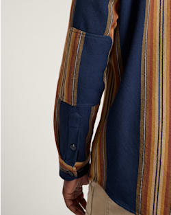 ALTERNATE VIEW OF MEN'S WESTON COTTON TWILL SHIRT IN NAVY MULTI STRIPE image number 5