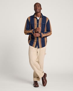 ALTERNATE VIEW OF MEN'S WESTON COTTON TWILL SHIRT IN NAVY MULTI STRIPE image number 6