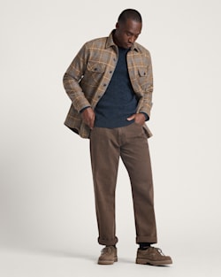 ALTERNATE VIEW OF MEN'S PLAID QUILTED CPO JACKET IN TAN/GREY MIX image number 6