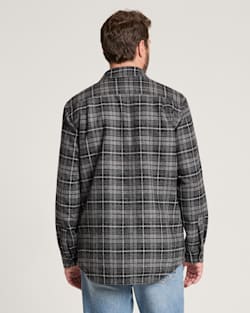 ALTERNATE VIEW OF MEN'S PLAID QUILTED CPO JACKET IN BLACK/GREY MIX image number 2