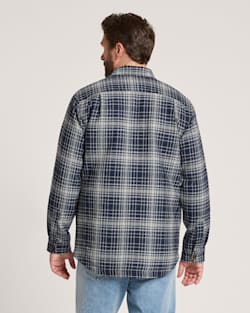 ALTERNATE VIEW OF PLAID QUILTED CPO JACKET IN NAVY GLEN OMBRE image number 2
