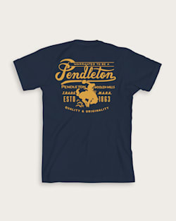 MEN'S RANCH LOGO GRAPHIC TEE IN NAVY/GOLD image number 1