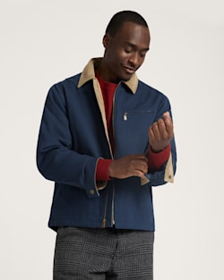 MEN'S TAHOMA CANVAS TRUCKER JACKET IN NAVY image number 1