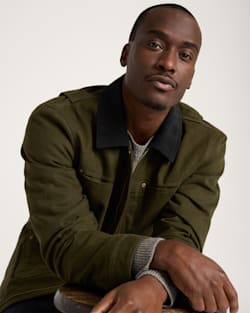 MEN'S CARSON CITY CANVAS RANCH COAT IN DARK OLIVE image number 1