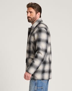 ALTERNATE VIEW OF MEN'S BOZEMAN WOOL FIELD COAT IN BLACK/IVORY PLAID image number 3