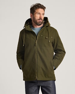MEN'S BROTHERS CANVAS PARKA IN DARK OLIVE image number 1