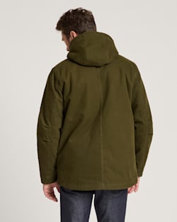 ALTERNATE VIEW OF MEN'S BROTHERS CANVAS PARKA IN DARK OLIVE image number 2
