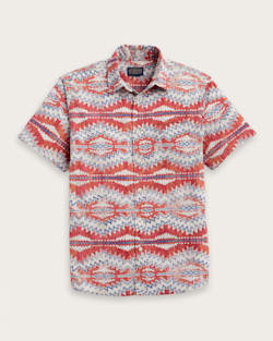 MEN'S SHORELINE COTTON SHIRT IN BRICK SUNSET PASS image number 1