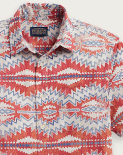 ALTERNATE VIEW OF MEN'S SHORELINE COTTON SHIRT IN BRICK SUNSET PASS image number 2